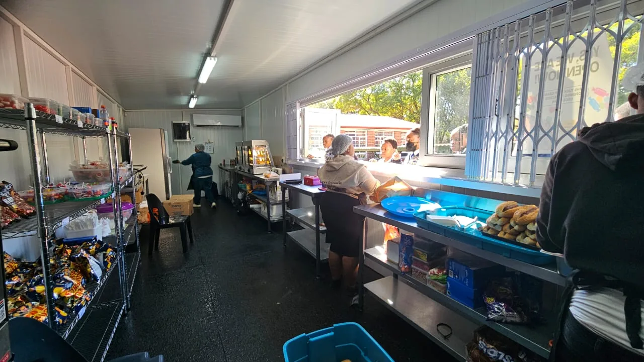 Inside the Luncumo Foods tuckshop, stocked and ready for break